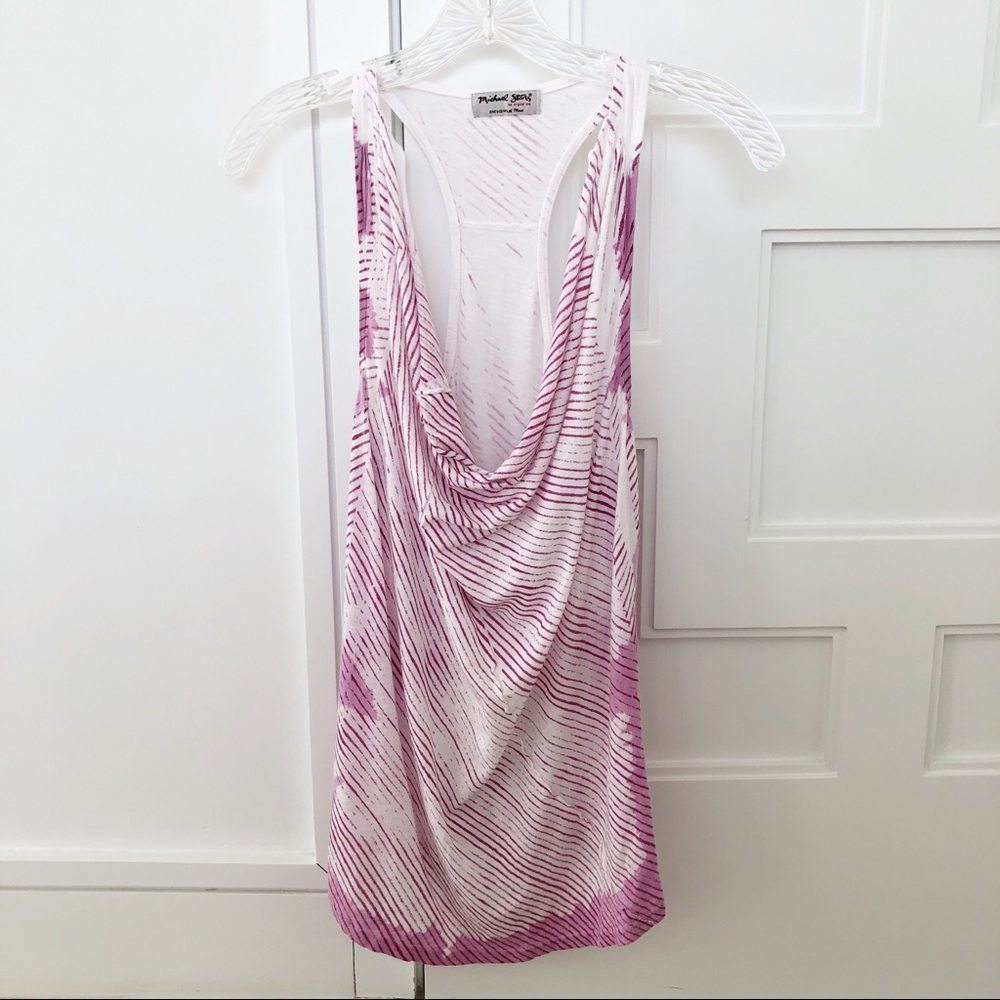 Michael Stars Purple & White Racerback Tank Top